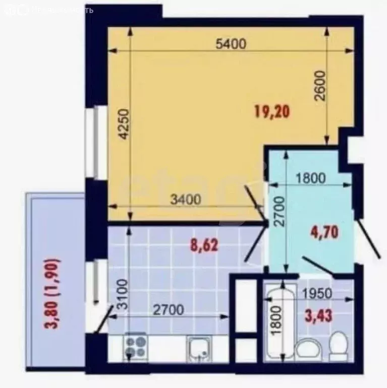 1-комнатная квартира: Казань, проспект Победы, 139к2 (38.4 м) - Фото 1