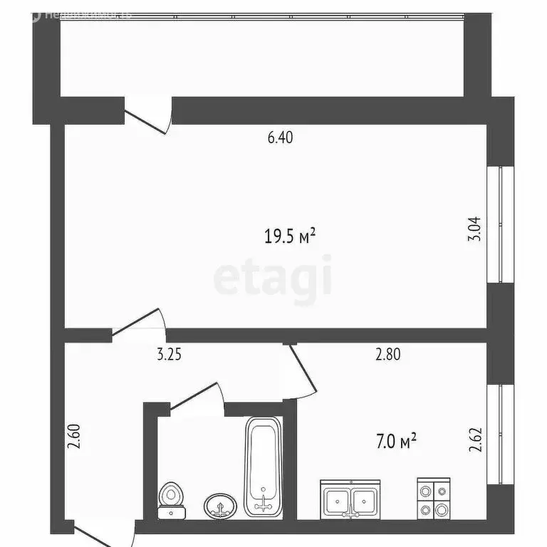 1-комнатная квартира: Тюмень, улица Домостроителей, 6Б (35.3 м) - Фото 0