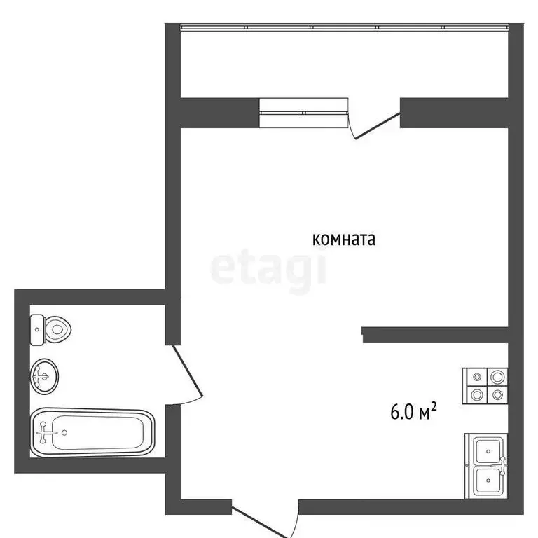 Квартира-студия: Новоалтайск, Деповская улица, 48 (33 м) - Фото 1