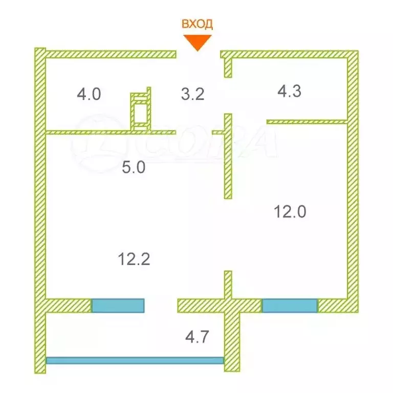 1-комнатная квартира: Курган, жилой район Заозёрный, 7-й микрорайон, ... - Фото 0