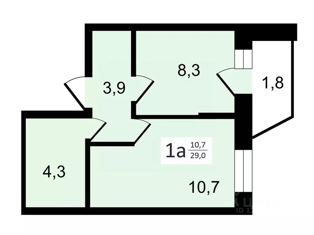 1-к кв. Владимирская область, Владимир ул. Верхняя Дуброва, 42 (28.1 ... - Фото 1