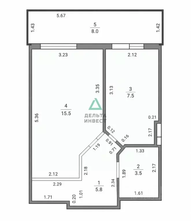 1-к кв. Башкортостан, Уфа ул. Евгения Столярова, 2 (32.3 м) - Фото 2