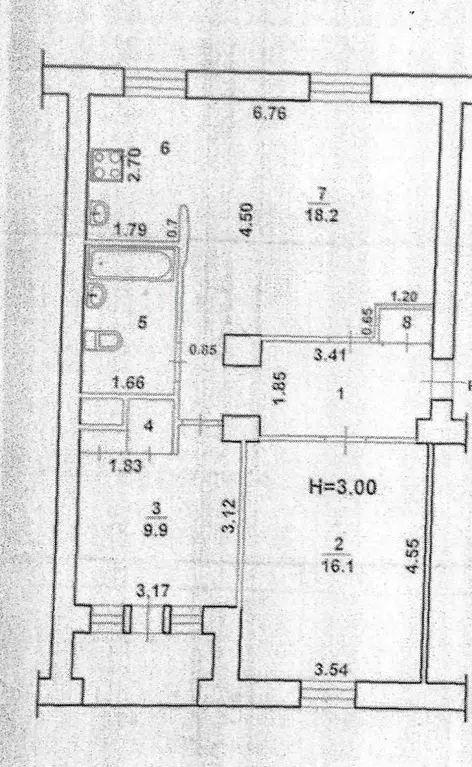 3-к кв. Волгоградская область, Волжский просп. Имени Ленина, 40 (68.0 ... - Фото 2
