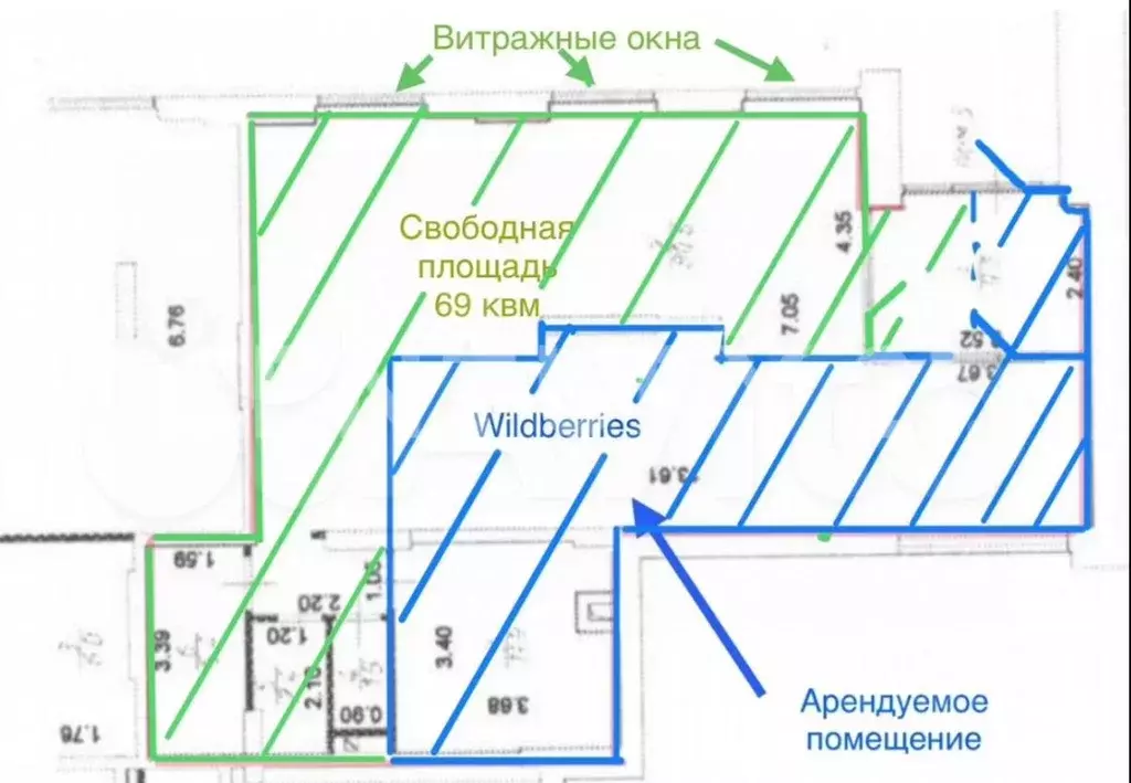 Помещение свободного назначения в Москва Тюменский проезд, 3к5 (69 м) - Фото 2