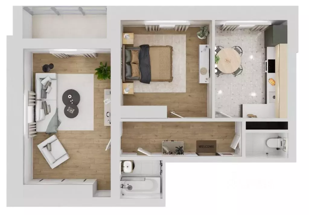 2-к кв. Смоленская область, Смоленск Брестская ул. (66.2 м) - Фото 2