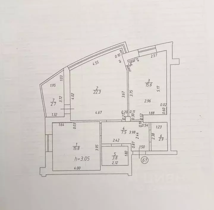 2-к кв. Татарстан, Казань ул. Оренбургский Тракт, 24Б (70.6 м) - Фото 1