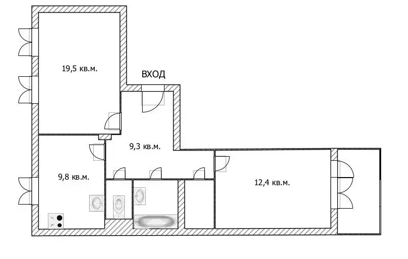 Продаётся 2-к квартира, 56.5 м - Фото 0