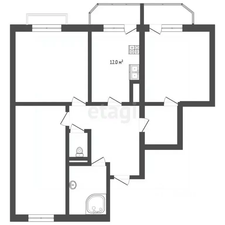 3-к кв. Белгородская область, Белгород ул. Шебекинская, 4 (83.6 м) - Фото 2