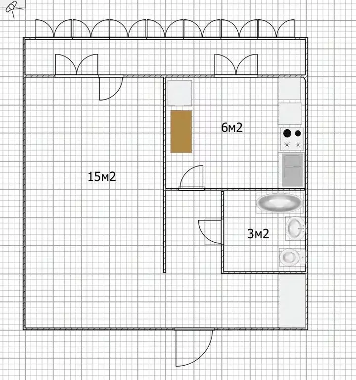 1-к кв. Башкортостан, Уфа Революционная ул., 80/1 (30.0 м) - Фото 1