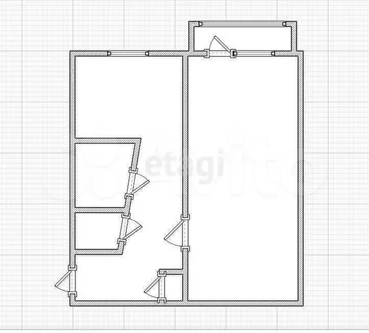 1-к. квартира, 31,4 м, 4/5 эт. - Фото 0
