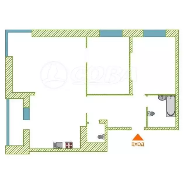2-комнатная квартира: Тюмень, улица 50 лет Октября, 4 (100 м) - Фото 2