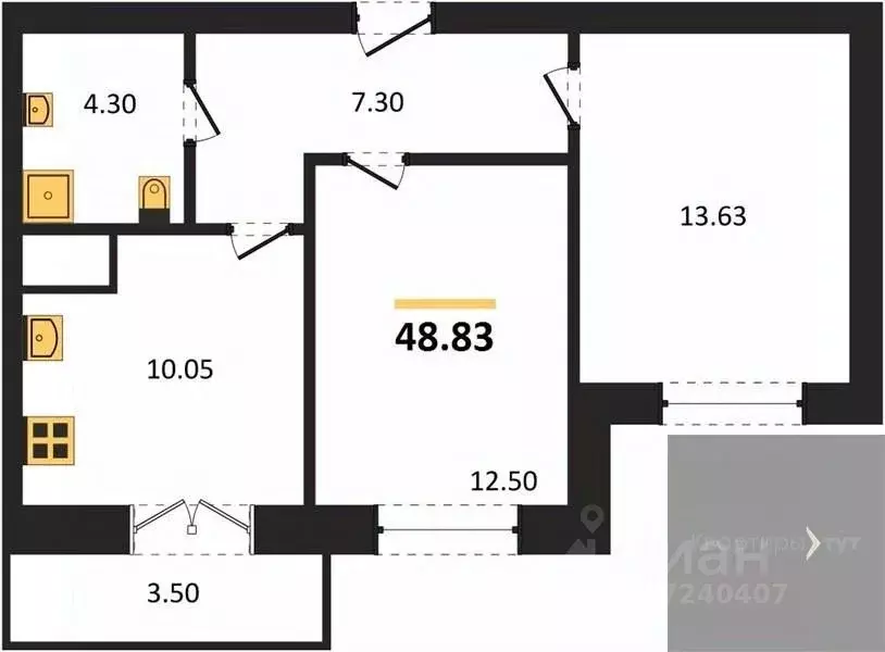 2-к кв. Воронежская область, Воронеж Цимлянская ул., 10Д (48.83 м) - Фото 0