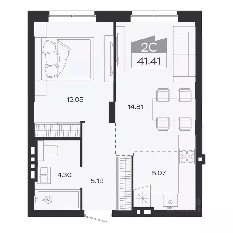 2-к кв. Новосибирская область, Новосибирский район, Краснообск рп ... - Фото 1