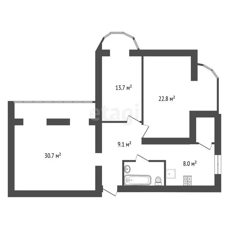3-комнатная квартира: Обнинск, улица Гагарина, 4 (90.4 м) - Фото 0