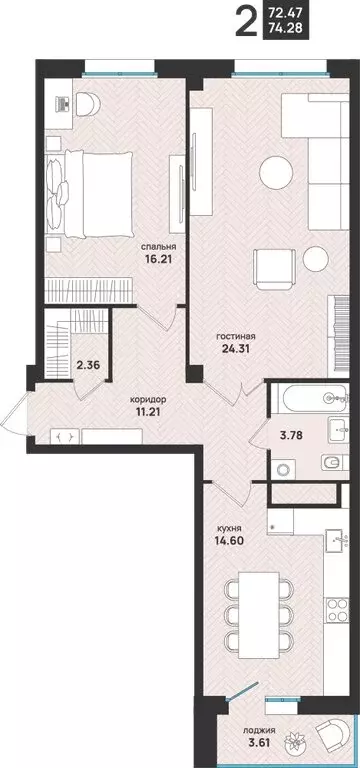 2-комнатная квартира: Архангельск, улица Свободы, 16 (74.28 м) - Фото 0