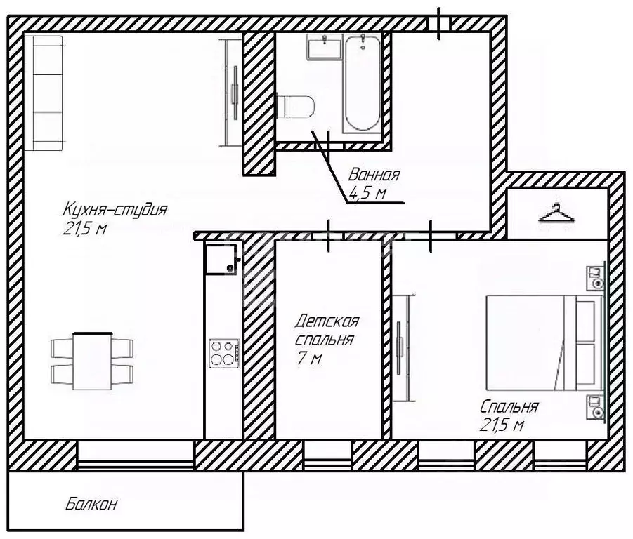 2-к кв. Томская область, Томский район, д. Кисловка, Северный мкр ул. ... - Фото 2