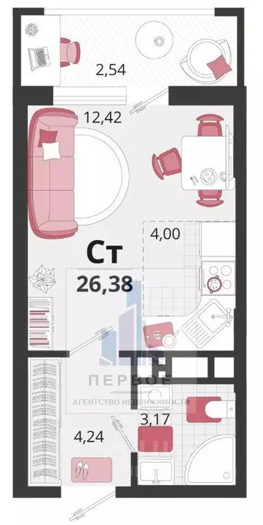Квартира, студия, 24 м - Фото 0
