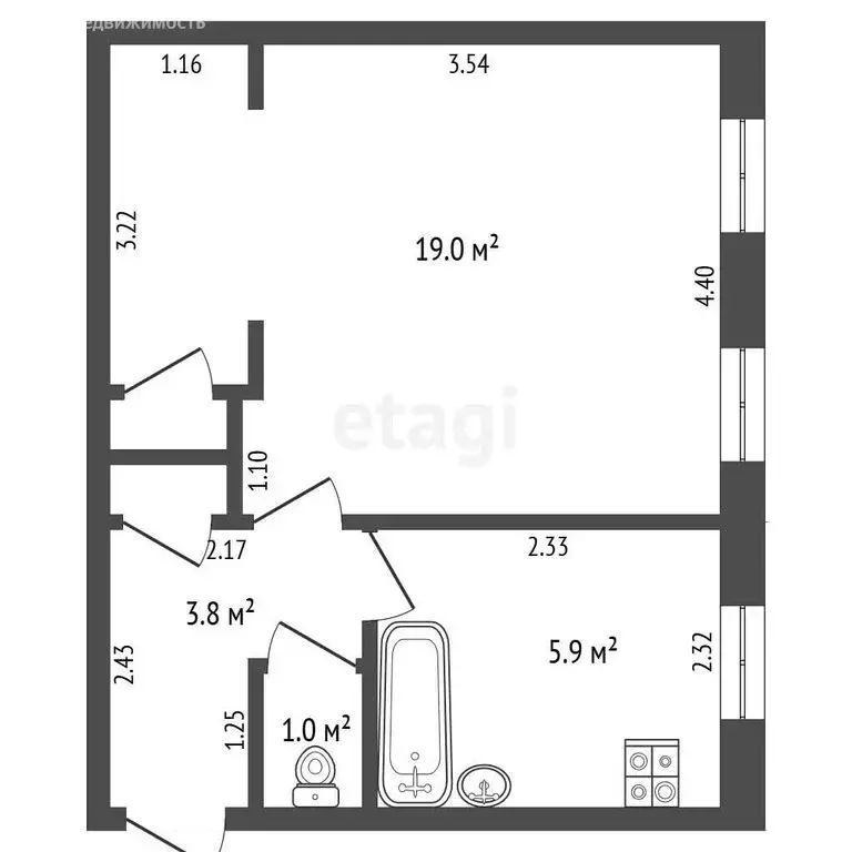 1-комнатная квартира: Самара, улица Авроры, 169А (30.7 м) - Фото 1