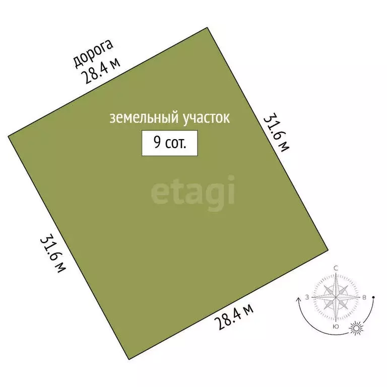 Участок в деревня Калинки, микрорайон Патриот (9 м) - Фото 1