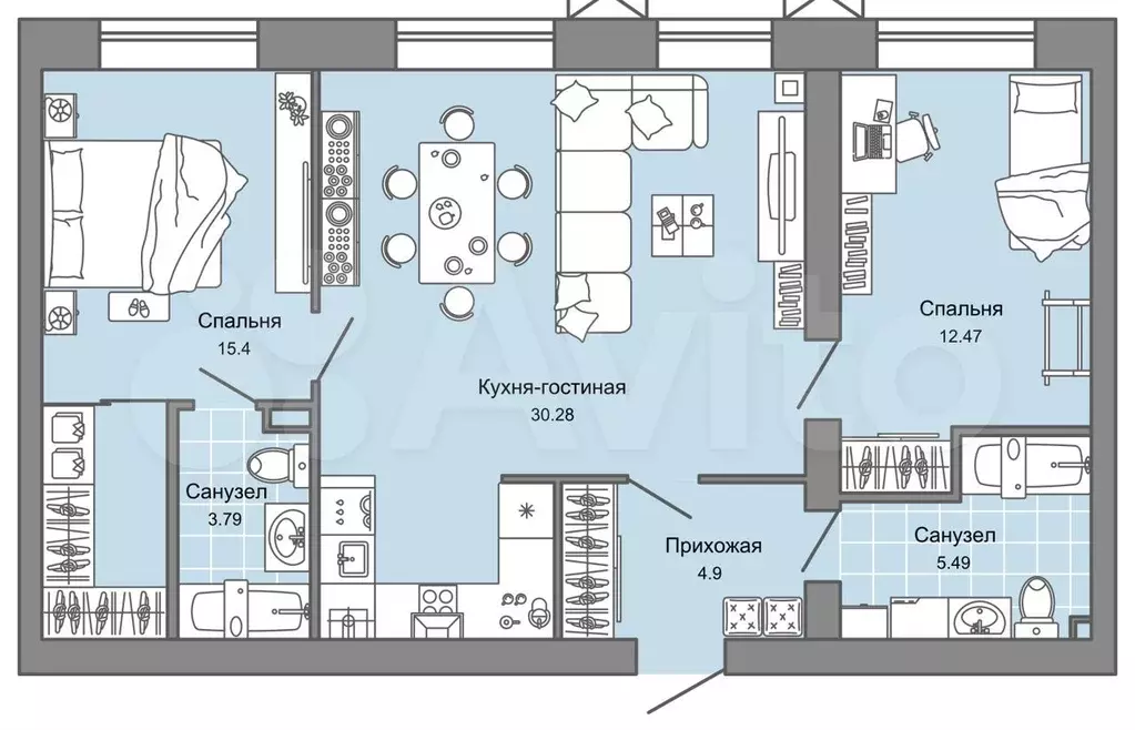 3-к. квартира, 73 м, 1/4 эт. - Фото 0