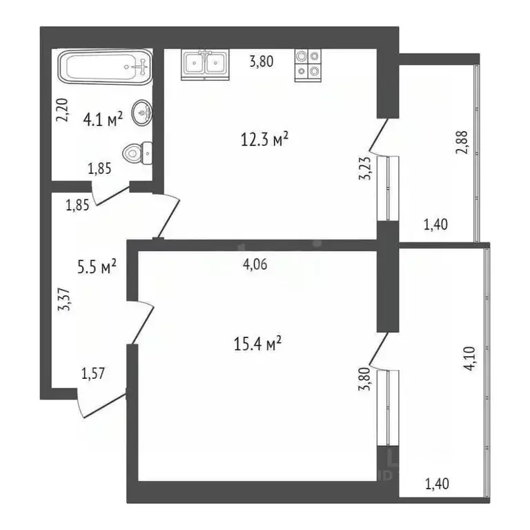 1-к кв. Севастополь ул. Челнокова, 12/3 (43.8 м) - Фото 2
