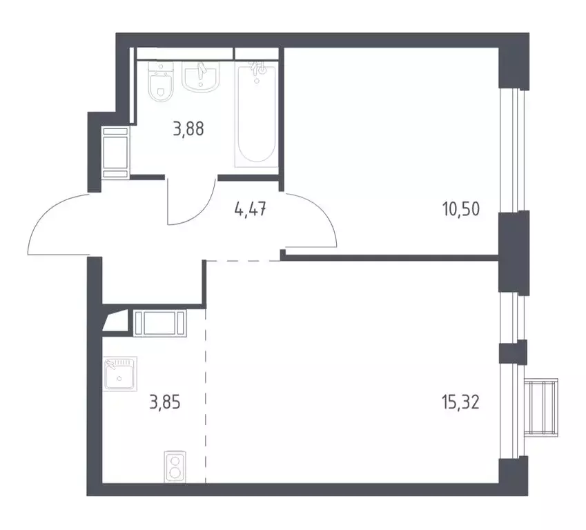 1-комнатная квартира: село Ям, улица Мезенцева, 16 (37.4 м) - Фото 1