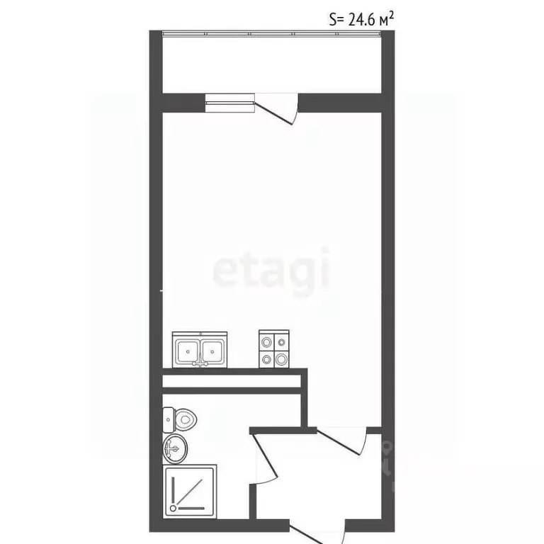 Студия Санкт-Петербург просп. Ветеранов, 171к2 (24.6 м) - Фото 1