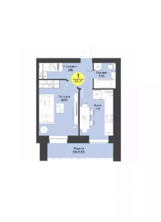 1-к кв. Марий Эл, Йошкар-Ола бул. Данилова, 8 (40.0 м) - Фото 2