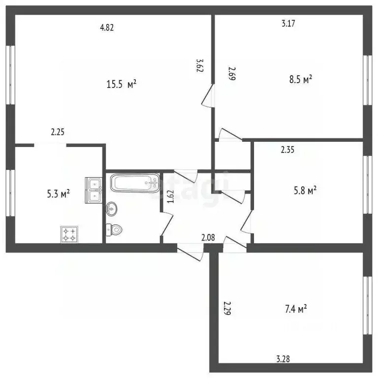 4-к кв. Санкт-Петербург ул. Танкиста Хрустицкого, 17 (49.1 м) - Фото 2