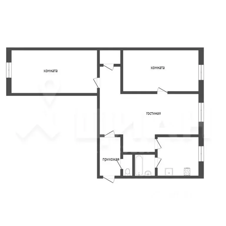 3-к кв. Татарстан, Казань ул. Можайского, 16а (57.0 м) - Фото 1