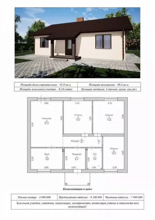 Дом в Пермский край, Краснокамский муниципальный округ, с. Мысы ул. ... - Фото 2