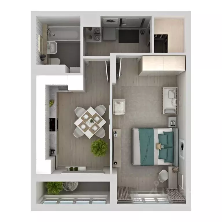 1-к кв. Самарская область, Самара Южное ш., 13 (42.35 м) - Фото 1