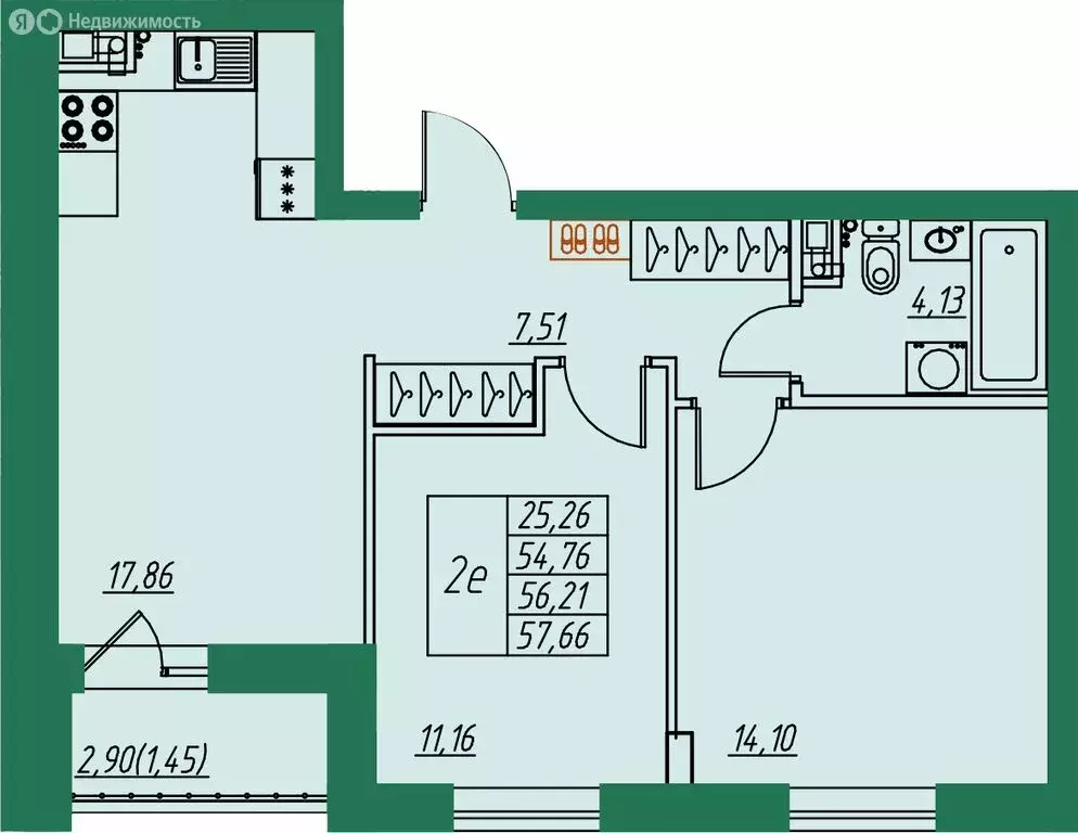 2-комнатная квартира: городской округ Владимир, посёлок ... - Фото 1