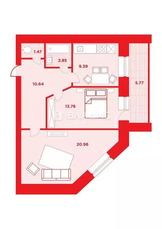 2-комнатная квартира: Благовещенск, Заводская улица, 2/3 (64.4 м) - Фото 1