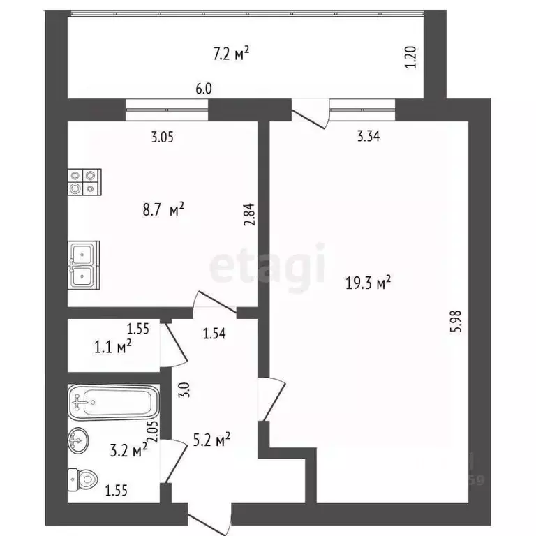 1-к кв. Саха (Якутия), Якутск ул. Космонавтов, 23 (37.6 м) - Фото 2