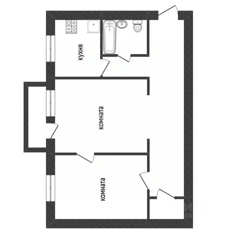 2-к кв. Ленинградская область, Волхов Волховский просп., 43 (40.4 м) - Фото 2
