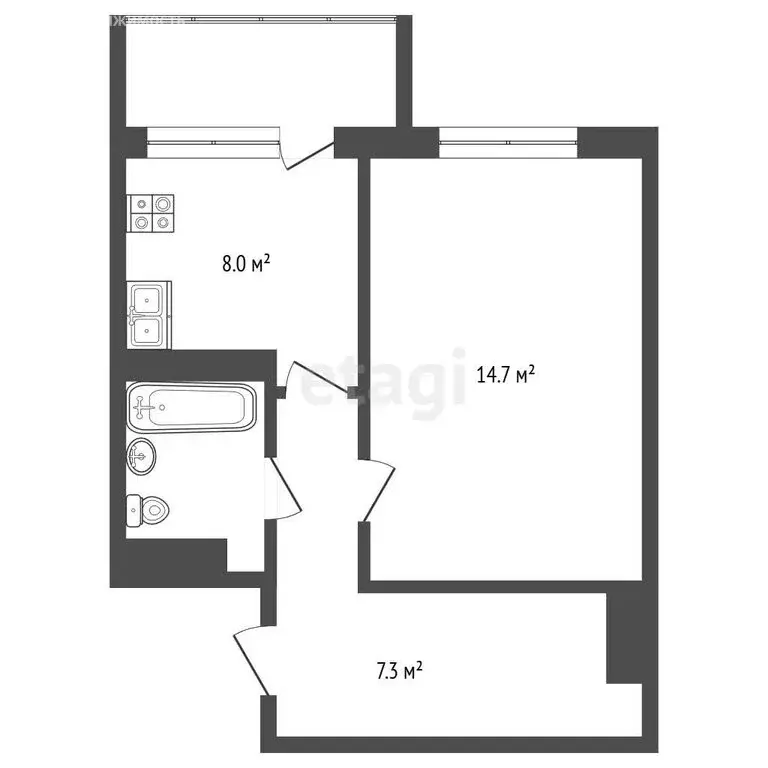 1-комнатная квартира: Новый Уренгой, район Северная Жилая Часть, ... - Фото 1