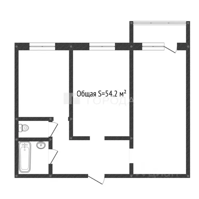2-к кв. Кемеровская область, Новокузнецк Ноградская ул., 1А (54.2 м) - Фото 2