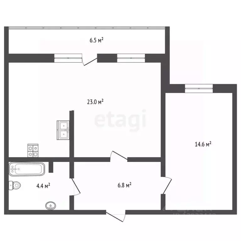 1-к кв. Тюменская область, Тюмень Кремлевская ул., 102 (48.5 м) - Фото 2