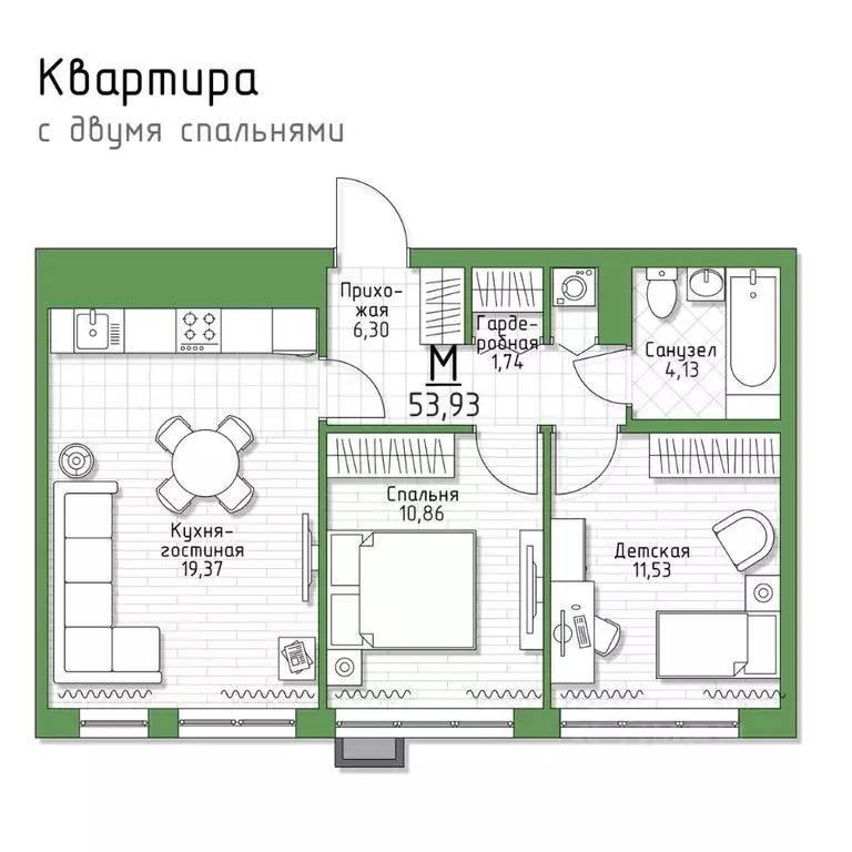 2-к кв. Тульская область, Тула городской округ, пос. Молодежный 5 ... - Фото 0