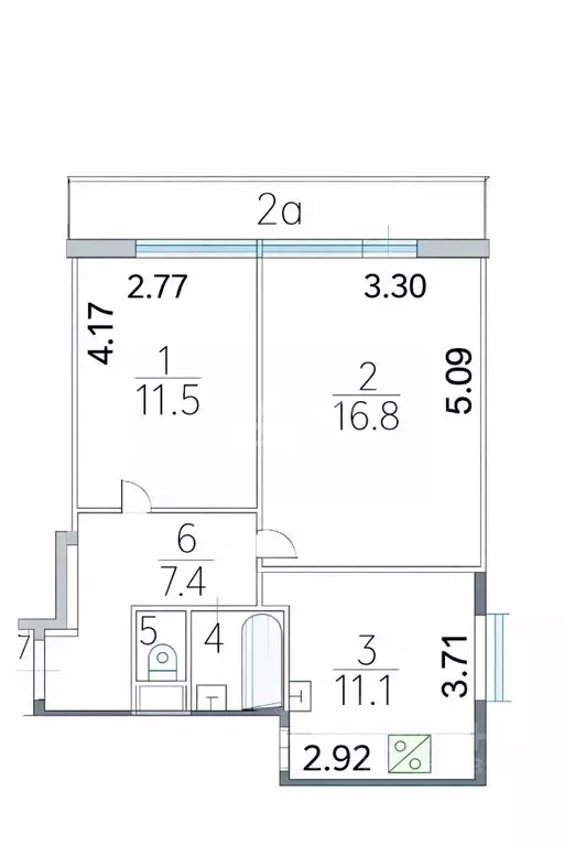 2-к кв. Москва ул. 2-я Марьиной рощи, 16 (50.8 м) - Фото 2