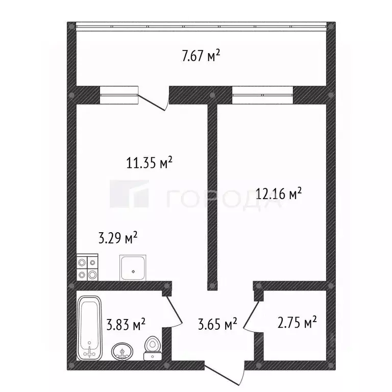 2-к кв. Алтайский край, Барнаул ул. 6-я Нагорная, 15Г/10 (40.0 м) - Фото 2