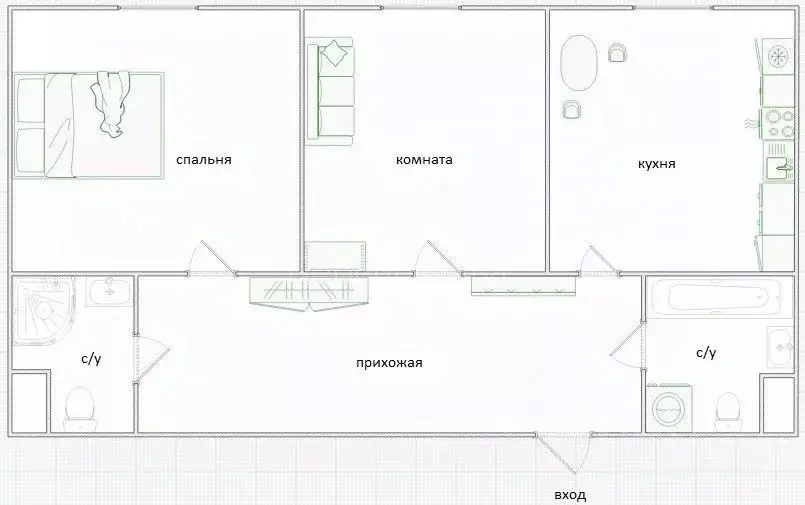 2-к кв. Московская область, Красногорск бул. Павшинский, 7 (69.8 м) - Фото 2