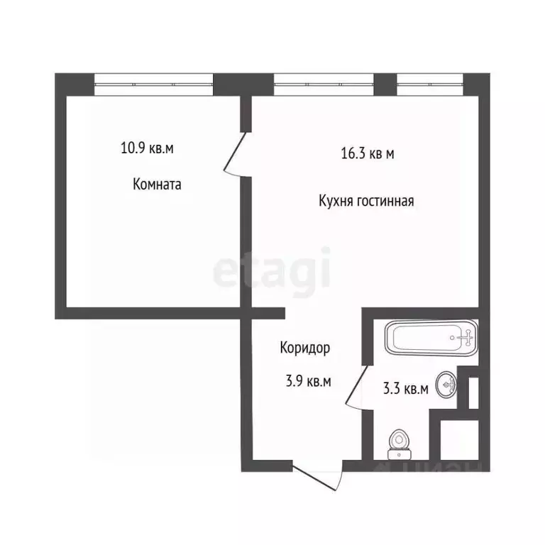 1-к кв. Москва пос. Коммунарка, ул. Бачуринская, 7к2 (35.0 м) - Фото 1