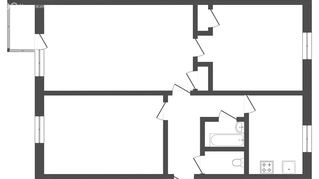 3-комнатная квартира: Тюмень, Одесская улица, 24 (56.6 м) - Фото 1