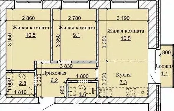 3-к кв. Алтайский край, Барнаул городской округ, Южный рп ул. Герцена, ... - Фото 0