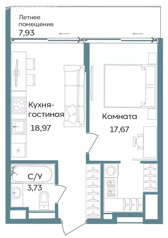 1-комнатная квартира: Республика Крым, Саки (48.3 м) - Фото 1
