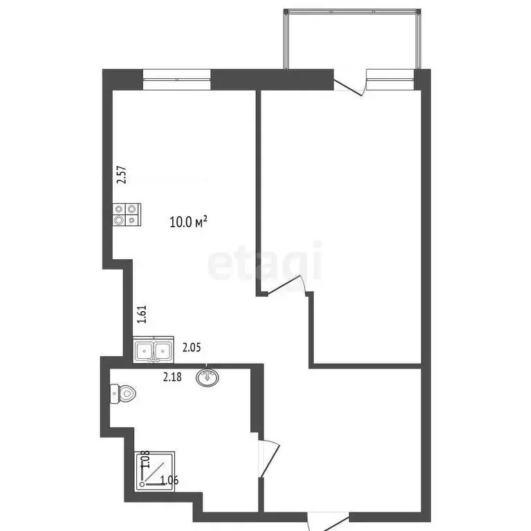 1-комнатная квартира: Ростов-на-Дону, Стабильная улица, 3с2 (32 м) - Фото 0