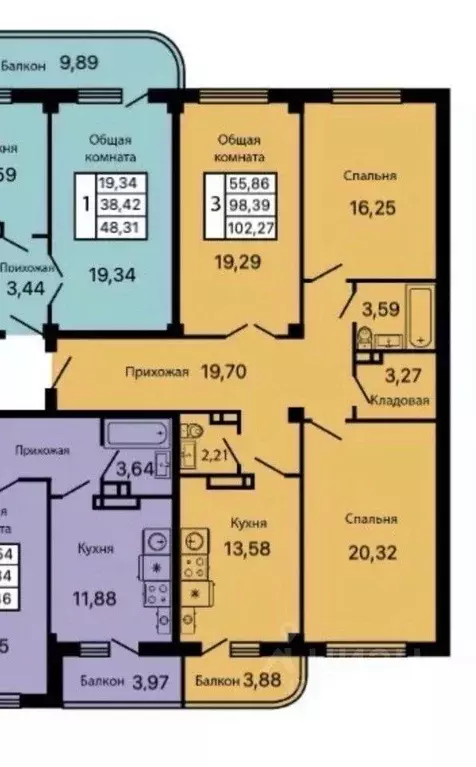 3-к кв. Краснодарский край, Геленджик ул. Маршала Жукова, 2к1 (102.27 ... - Фото 2