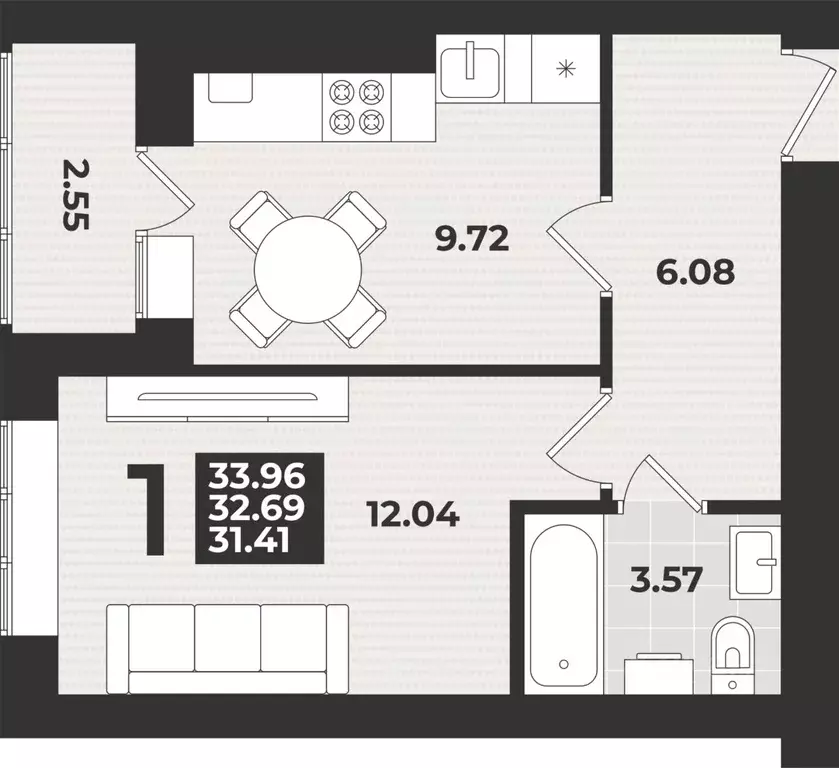 1-к кв. Калининградская область, Калининград ул. Героя России ... - Фото 1